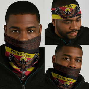 Uganda Neck Gaiter - Crested Crane and Rise and Shine Tribal Pattern Design TS04