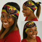 Uganda Neck Gaiter - Crested Crane and Rise and Shine Tribal Pattern Design TS04