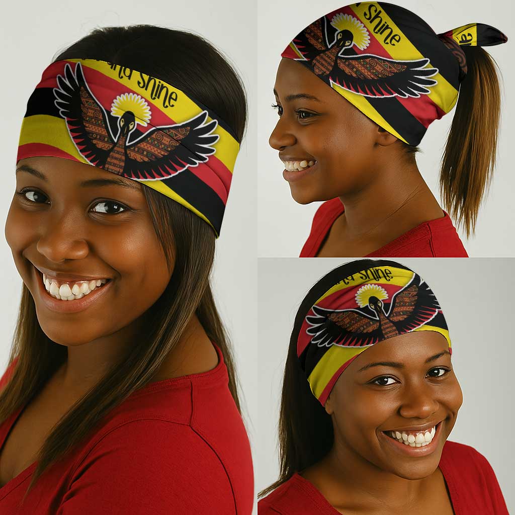Uganda Neck Gaiter - Crested Crane and Rise and Shine Tribal Pattern Design TS04