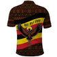 Uganda Polo Shirt - Crested Crane and Rise and Shine Tribal Pattern Design