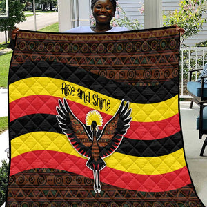 Uganda Quilt - Crested Crane and Rise and Shine Tribal Pattern Design