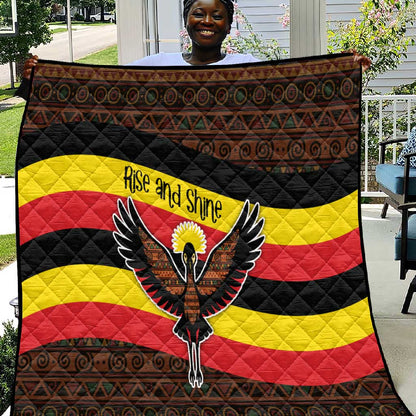 Uganda Quilt - Crested Crane and Rise and Shine Tribal Pattern Design