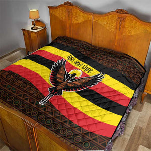 Uganda Quilt - Crested Crane and Rise and Shine Tribal Pattern Design
