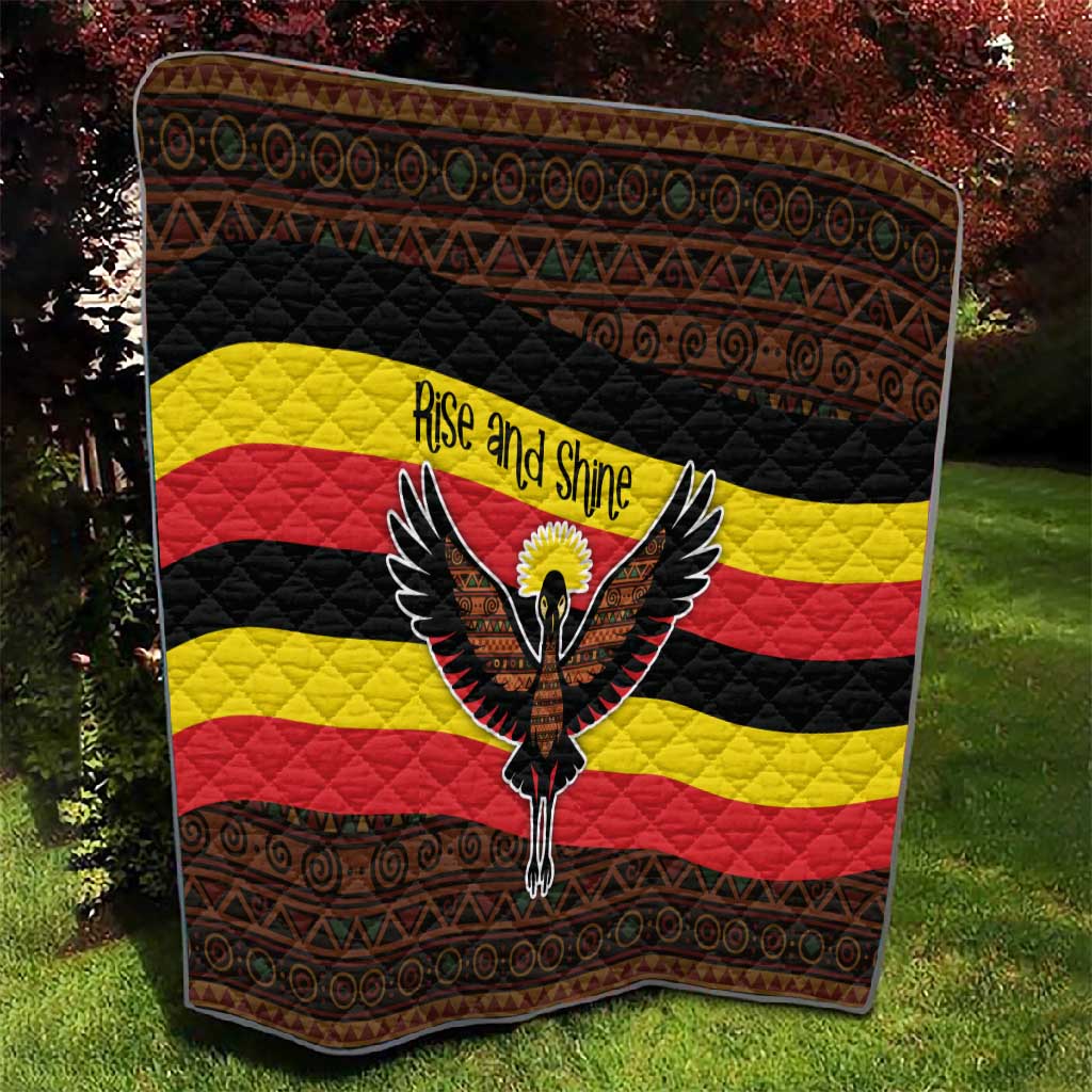 Uganda Quilt - Crested Crane and Rise and Shine Tribal Pattern Design
