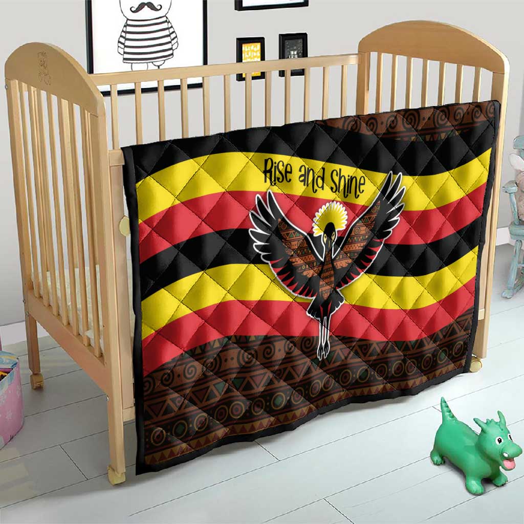 Uganda Quilt - Crested Crane and Rise and Shine Tribal Pattern Design