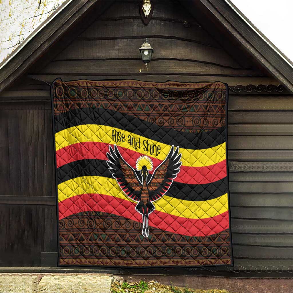 Uganda Quilt - Crested Crane and Rise and Shine Tribal Pattern Design