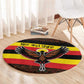 Uganda Round Carpet - Crested Crane and Rise and Shine Tribal Pattern Design
