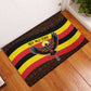 Uganda Rubber Doormat - Crested Crane and Rise and Shine Tribal Pattern Design