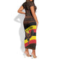 Uganda Short Sleeve Bodycon Dress - Crested Crane and Rise and Shine Tribal Pattern Design TS04