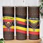 Uganda Skinny Tumbler - Crested Crane and Rise and Shine Tribal Pattern Design