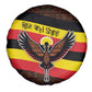 Uganda Spare Tire Cover - Crested Crane and Rise and Shine Tribal Pattern Design