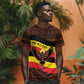 Uganda T shirt - Crested Crane and Rise and Shine Tribal Pattern Design