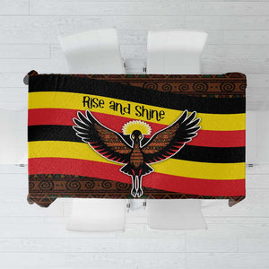 Uganda Tablecloth - Crested Crane and Rise and Shine Tribal Pattern Design