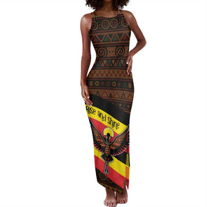 Uganda Tank Maxi Dress - Crested Crane and Rise and Shine Tribal Pattern Design