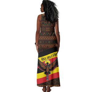 Uganda Tank Maxi Dress - Crested Crane and Rise and Shine Tribal Pattern Design