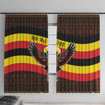 Uganda Window Curtain - Crested Crane and Rise and Shine Tribal Pattern Design
