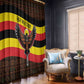 Uganda Window Curtain - Crested Crane and Rise and Shine Tribal Pattern Design