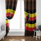 Uganda Window Curtain - Crested Crane and Rise and Shine Tribal Pattern Design