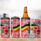 Uganda 4 in 1 Can Cooler Tumbler - Red Hibiscus Flowers and National Flag Design