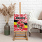 Uganda Canvas Wall Art - Red Hibiscus Flowers and National Flag Design