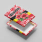Uganda Canvas Wall Art - Red Hibiscus Flowers and National Flag Design
