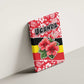 Uganda Canvas Wall Art - Red Hibiscus Flowers and National Flag Design