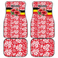 Uganda Car Mats - Red Hibiscus Flowers and National Flag Design