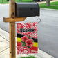 Uganda Garden Flag - Red Hibiscus Flowers and National Flag Design