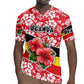 Uganda Rugby Jersey - Red Hibiscus Flowers and National Flag Design