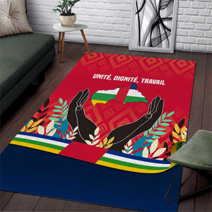 Central African Republic Area Rug Red Blue Green Tribal Design - African Pride