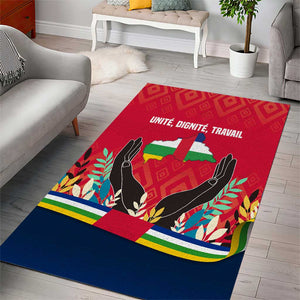 Central African Republic Area Rug Red Blue Green Tribal Design - African Pride