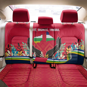 Central African Republic Back Car Seat Cover Red Blue Green Tribal Design - African Pride