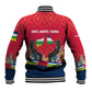 Central African Republic Baseball Jacket Red Blue Green Tribal Design - African Pride