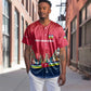 Central African Republic Baseball Jersey Red Blue Green Tribal Design - African Pride