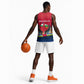 Central African Republic Basketball Jersey Red Blue Green Tribal Design - African Pride