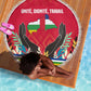 Central African Republic Beach Blanket Red Blue Green Tribal Design - African Pride