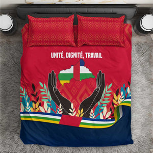 Central African Republic Bedding Set Red Blue Green Tribal Design - African Pride