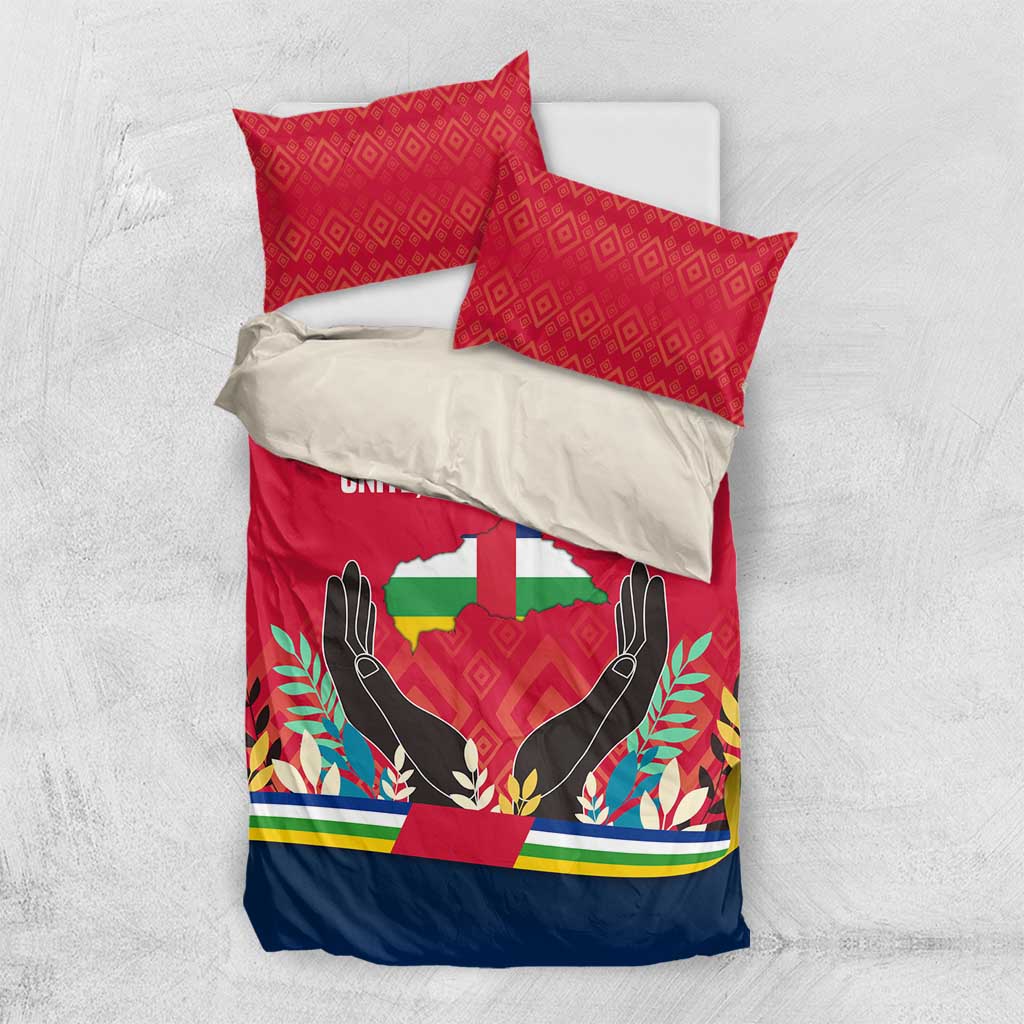 Central African Republic Bedding Set Red Blue Green Tribal Design - African Pride