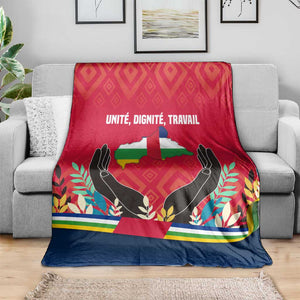 Central African Republic Blanket Red Blue Green Tribal Design - African Pride