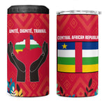 Central African Republic 4 in 1 Can Cooler Tumbler Red Blue Green Tribal Design - African Pride