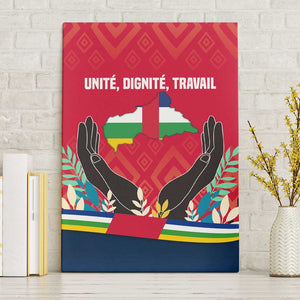 Central African Republic Canvas Wall Art Red Blue Green Tribal Design - African Pride