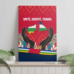 Central African Republic Canvas Wall Art Red Blue Green Tribal Design - African Pride