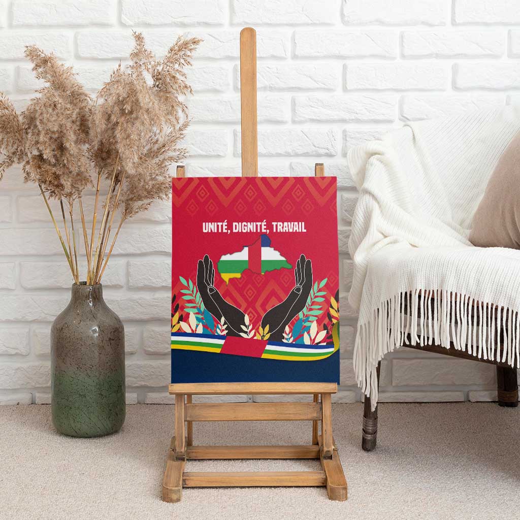 Central African Republic Canvas Wall Art Red Blue Green Tribal Design - African Pride