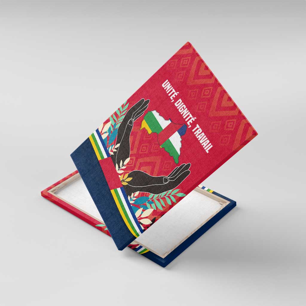 Central African Republic Canvas Wall Art Red Blue Green Tribal Design - African Pride
