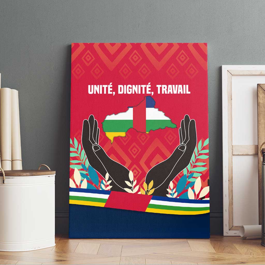 Central African Republic Canvas Wall Art Red Blue Green Tribal Design - African Pride