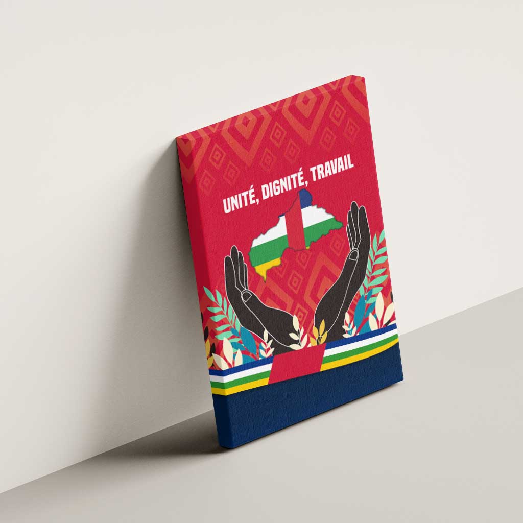 Central African Republic Canvas Wall Art Red Blue Green Tribal Design - African Pride