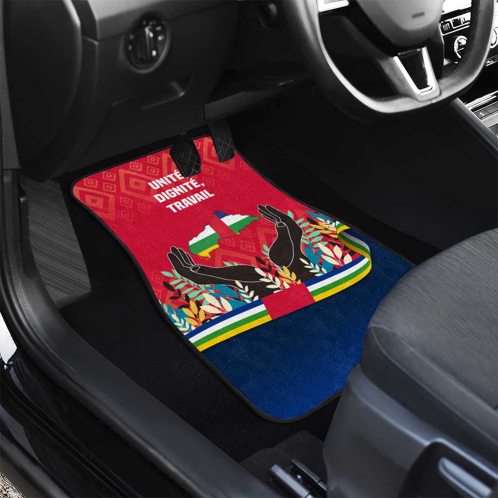 Central African Republic Car Mats Red Blue Green Tribal Design - African Pride
