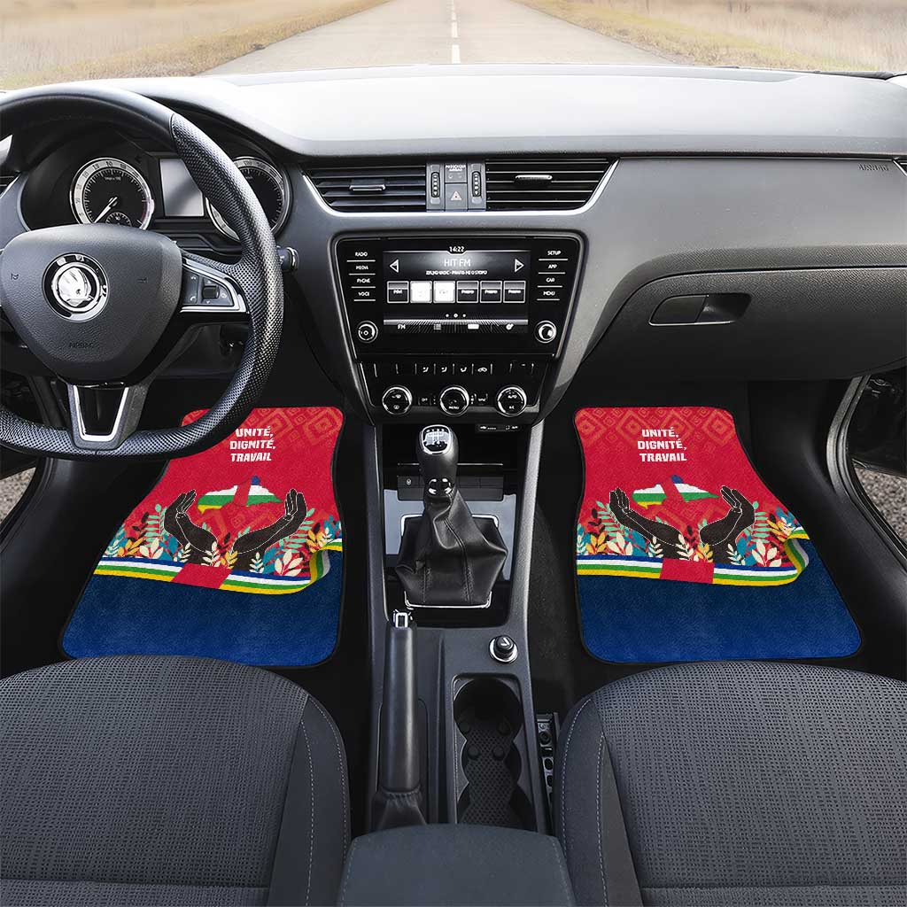 Central African Republic Car Mats Red Blue Green Tribal Design - African Pride
