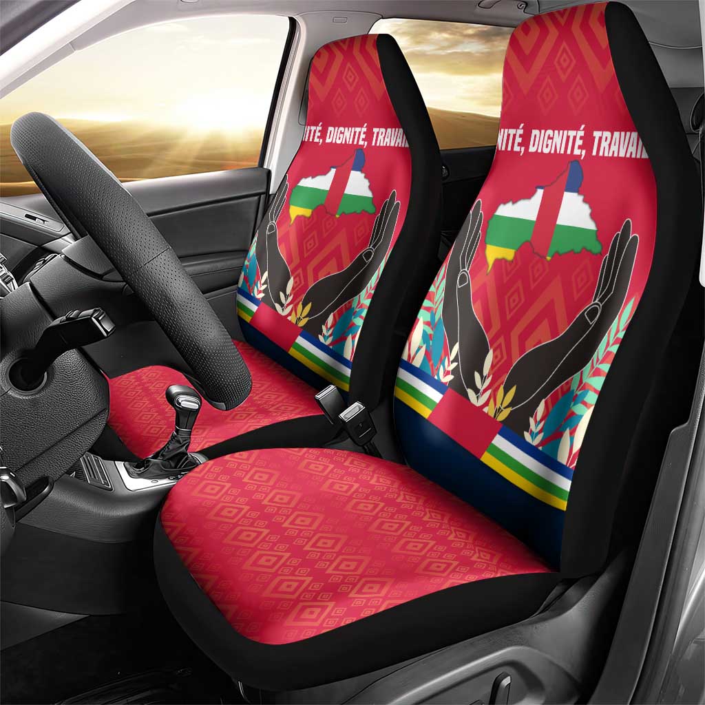 Central African Republic Car Seat Cover Red Blue Green Tribal Design - African Pride
