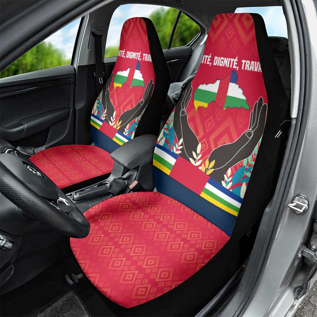 Central African Republic Car Seat Cover Red Blue Green Tribal Design - African Pride